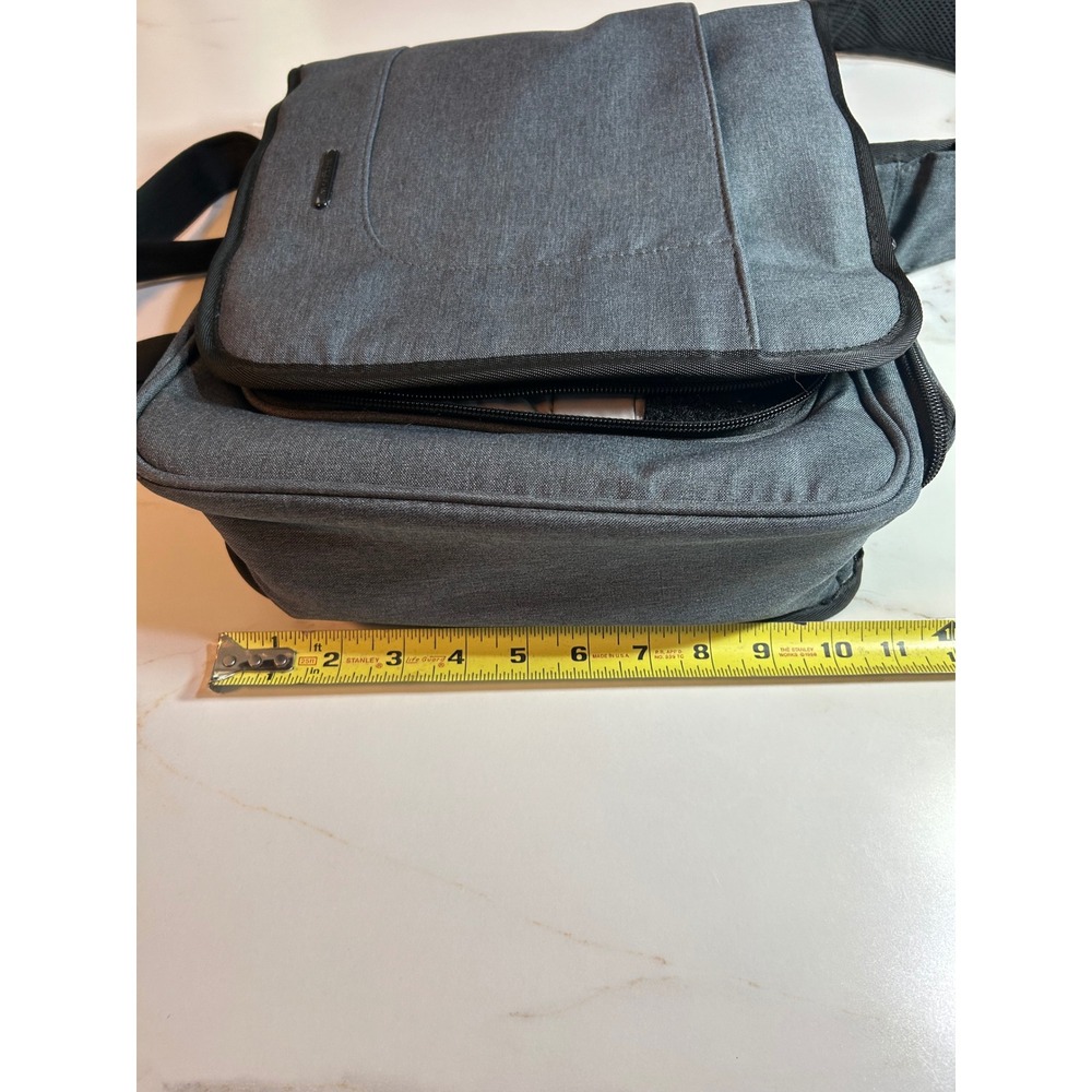 Travelon Anti-Theft Messenger Bag Heather Gray RFID ShieldedCrossbody Travel Bag - Picture 8 of 9